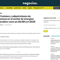 Las fusiones y adquisiciones de empresas en el sector de energas renovables caen un 35,18% en 2023